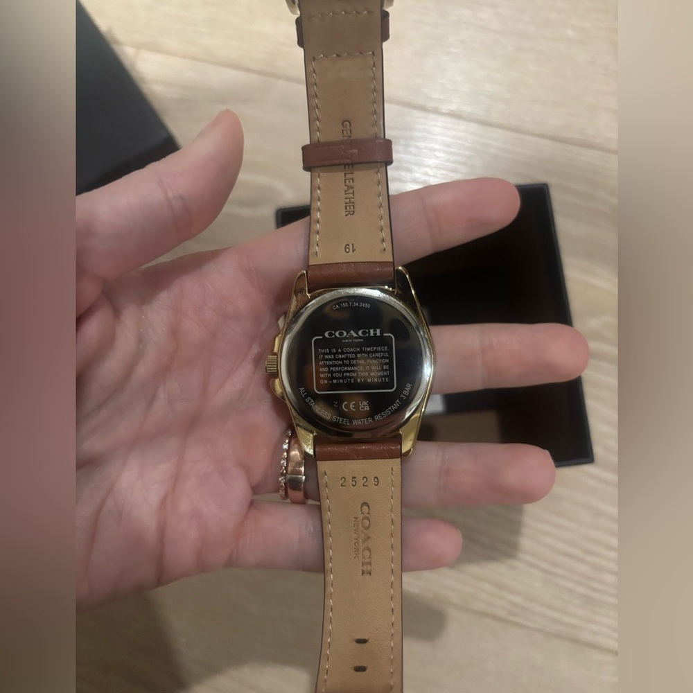 Brown Coach Greyson watch with embossed strap - Picture 2 of 6